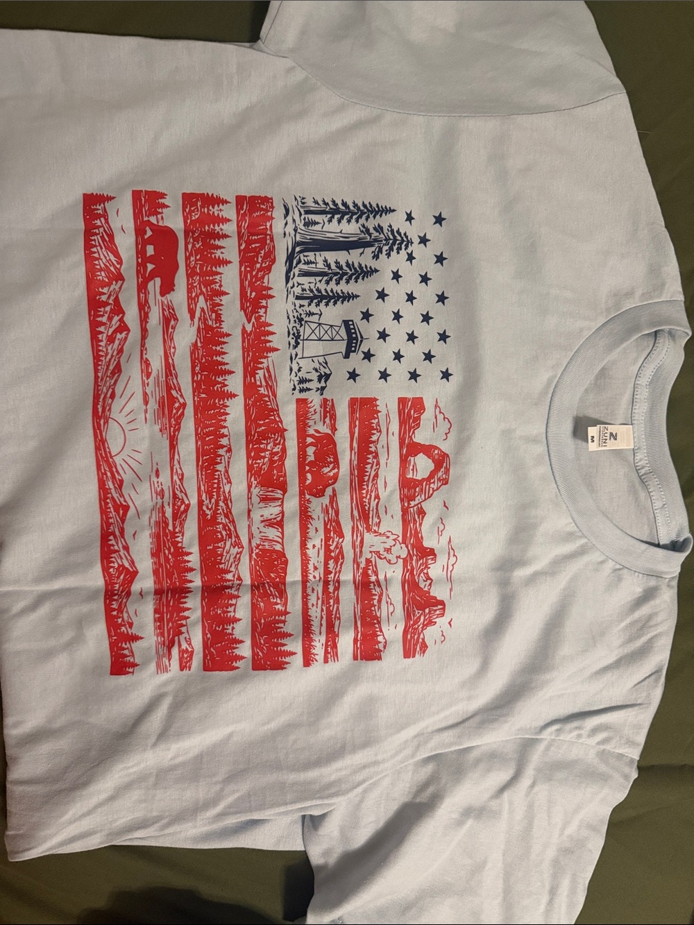 Light American Flag Landscape